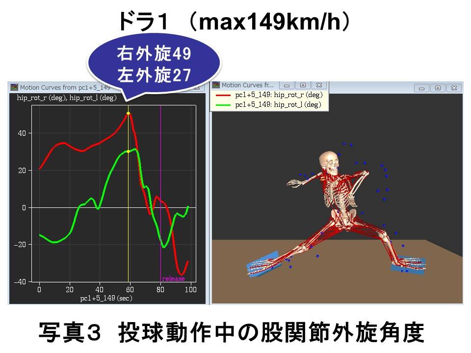 投球動作中の股関節外旋角度